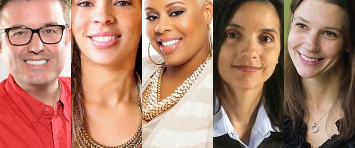 Multiple photos of diverse business leaders