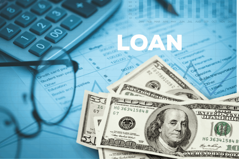 Loan screen with money