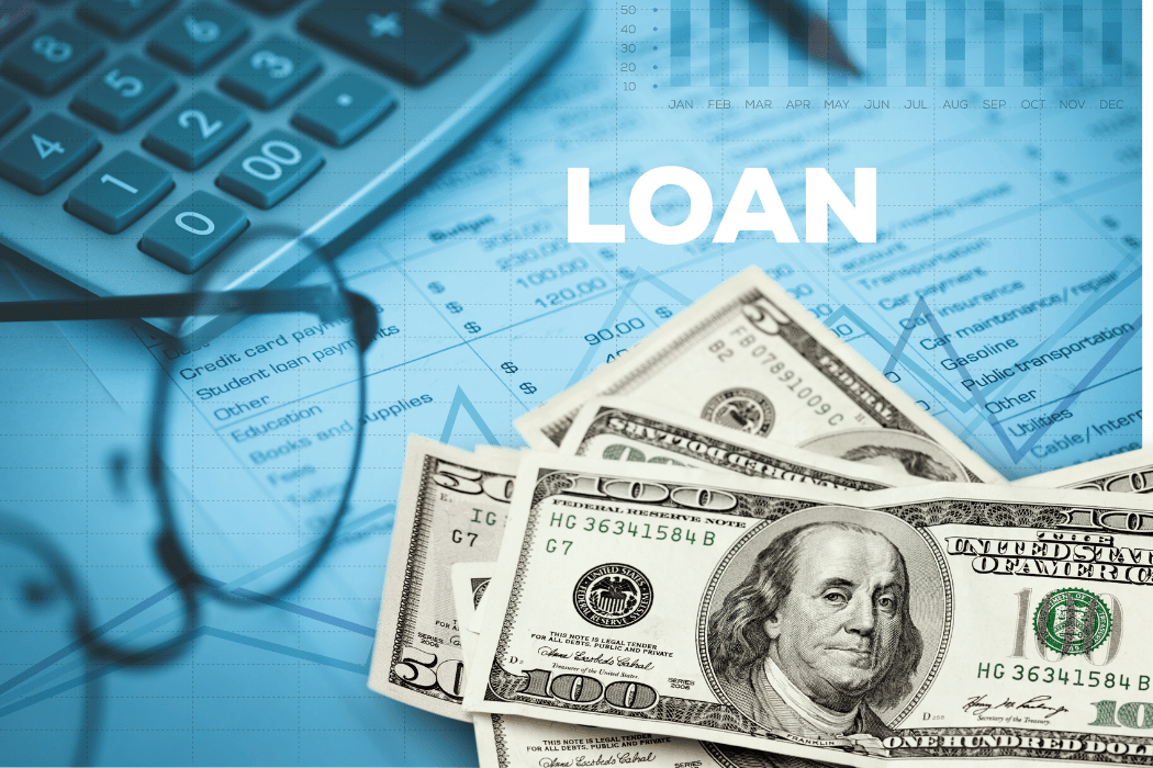 Loan screen with money