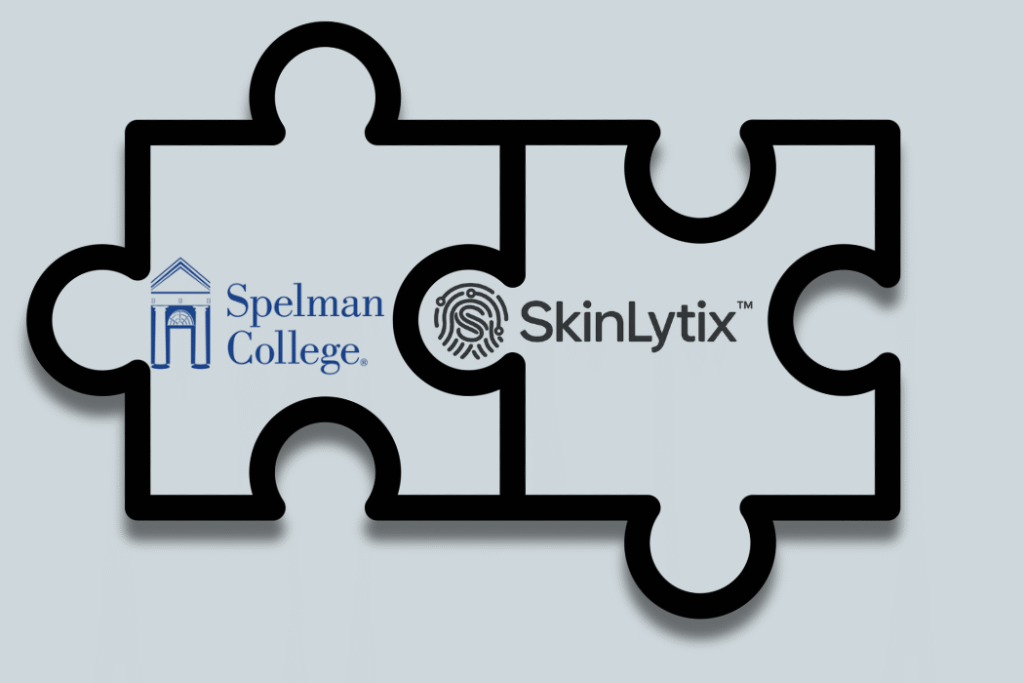 Spelman College and SkinLytix logos intertwined