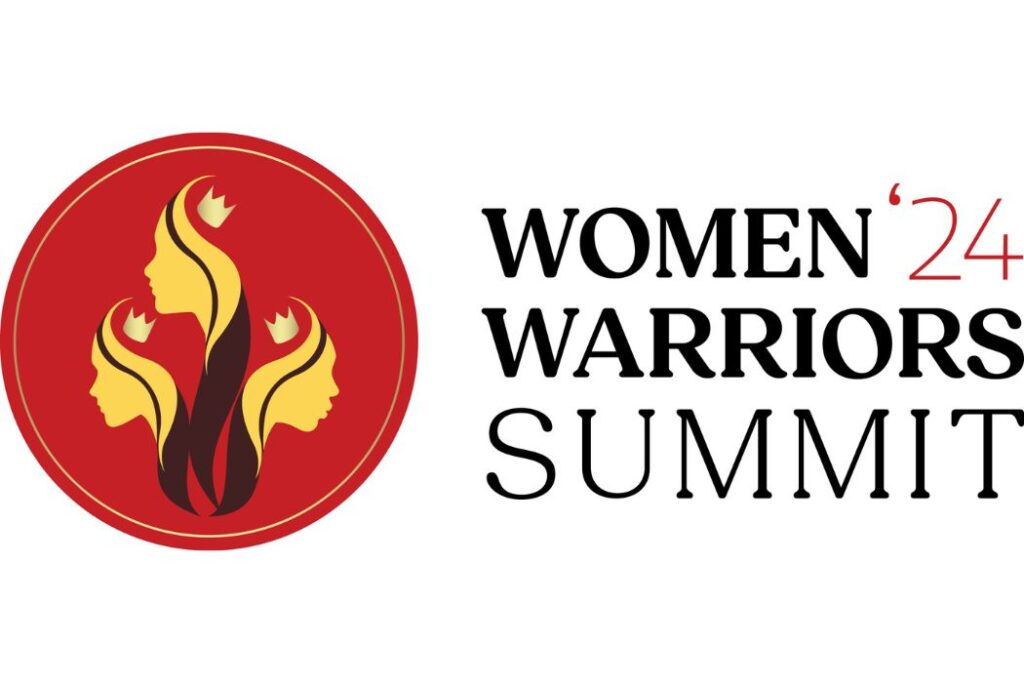 Red, gold, and black Women Warriors Summit logo