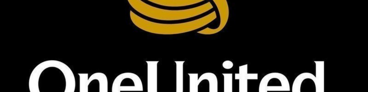 OneUnited Bank black, white and gold logo